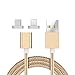 Price comparison product image MTTLS Multifunctional Charging Cord USB Cable Indicator Light 2A Fast Charging And Data Transmission With 2 Adapters For Iphone And Android For Samsung Galaxy S8/S7/S6 Edge Note 8 Iphone 6/7/8,Gold