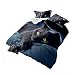 Produktbild 4Piece Dark Night schwarz Katze 3D Bettwäsche-Set, Animal Prints Bettbezug Set Double Größe Tröster