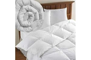 ARLINENS 13.5 Tog Duck Feather & Down Duvet Quilt Winter Warm Soft Fluffy Comfortable Duvet For all Season with Double Stitch, 100% Cotton anti- Dust Mite & Feather- Proof Fabric Anti-allergen (Single)