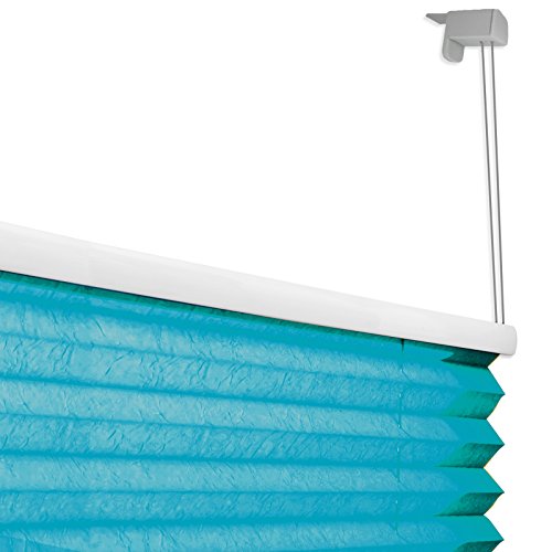 casa pura® Plissee Rollo | mit eleganter Crushed Optik | Klemmfix ohne Bohren | lichtdurchlässig & blickdicht | petrolblau | 24 Größen (90x150cm) - 5