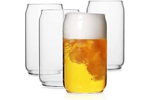LUXU Juego de 4 vasos de cerveza, 591 ml, vasos de cerveza para cualquier bebida y ocasión