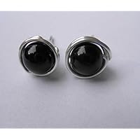 Ohrstecker aus dem Edelstein Schwarzer Turmalin - Hochwertig versilbert