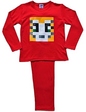 ThePyjamaFactory Jungen Schlafanzug mehrfarbig mehrfarbig Medium Gr. 11-12 Jahre, rot