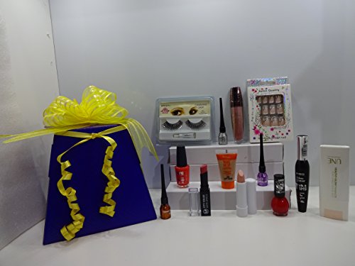 12pc Make Up Gift Box Make Up Products Mix Brands + Nails + Eyelashes + Rimmel Free Foundation ~52~