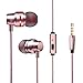 Produktbild Wokee Ear-Kopfhörer Metall Stereo Kopfhörer Bass Kopfhörer Sport Headset Hände Frei Ohrhörer mit Mikrofon Earphones mit Stereo-Mikrofon und Fernbedienung Kolben in-Ear-Kopfhörer (Rose Gold)