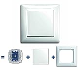 Busch Jäger Komplettset Busch Jäger Komplettset - Wippschalter / Lichtschalter inkl. 1 fach Rahmen (1721-914) im eleganten Busch balance® SI Design in alpinweiß