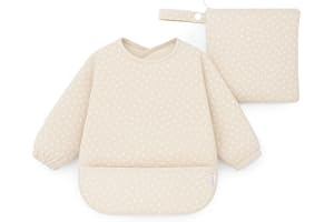 J. BØRN J.Børn Baby Weaning Bibs With Sleeves 6 Months and Up | Hand-Painted Designs | Waterproof Coverall Bibs for Feeding | Long Sleeve Toddler Bibs