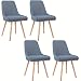 Produktbild MCTECH® 4er Set Retro Esszimmerstühle Besucher-Stuhl Esszimmerstuhl Wohnzimmerstuhl Stuhlgruppe Konferenzstühle Bürostuhl Küchenstuhl Büro Besucher Sofas (Dunkelblau)