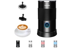 ANSODO 5 in 1 Electric Milk Frother and Heater 600W 240ML, Automatic Milk Frothers for Coffee, Hot and Cold Foam Maker and Milk Warmer (B-Black2)