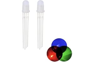 CLEISCRY 100 Stück 5mm LED Leuchtdiode Gemeinsame Anode 4 Pin RGB Dreifarbig (Rot/Grün/Blau) Frosted Round LED Lampen Elektronikkomponenten Anzeige Leuchtdioden