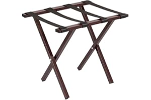 Mabel Home Metal Foldable Luggage Rack, Suitcase Stand with Nylon Straps, 5 Models & 3 Colour, For Hotel, Bedroom, Guest Room, Closet (400 Burgundy)