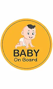 CVANU Baby On Board Kids Safety Warning Window Sign Sticker for Car PVC Vinyl CV01 (Pack of 2)(1)