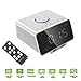 Price comparison product image ICOCO Digital Alarm Clock, Bluetooth Speaker with FM Radio, Dual USB Port, Portable AUX/FM Radio/TF-Card/ Temperature/Day/Date Display,Nap/Sleep Timer USB Flash Drive Player for Bedroom(White)