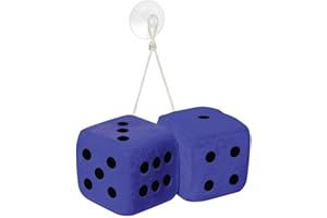 Simoni Racing BD/B Dadi in Peluche Auto, Dadi da Appendere per Decorazione Auto, Dadi Auto Morbidi, Colore Blu con Ventosa