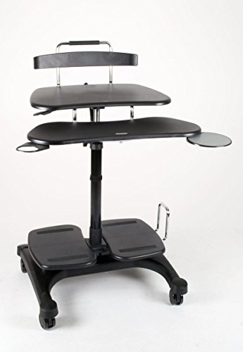 Height Adjustable Mobile Computer Standing Desk Cart Office Business Desk