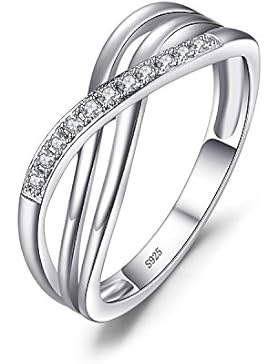 Jewelrypalace 0.1ct Liebe der Kreuzung Einfach Damen Hochzeit Verlobung Trauung Partnerschaft Silberring Ring...