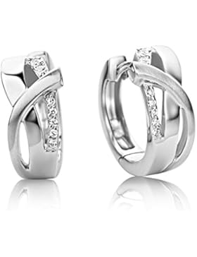 Miore Damen-Creolen 925 Sterling Silber Zirkonia