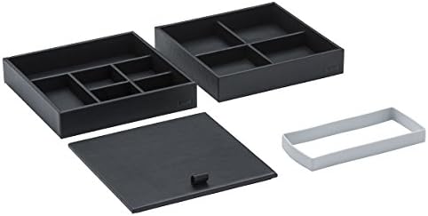 Cubics Taormina Cubi Duo Travel Set 1 6 &amp; 1/4 °Fächrig, Black Leather, Grey Silicone Band, 543759