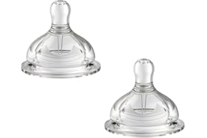 Oberni Teats Size 3, Large Flow Suitable for 6~12 Months Newborn Baby, Breast-Like Soft Silicone Nipples Fits Oberni Wide-Neck Baby Bottles, Pack of 2