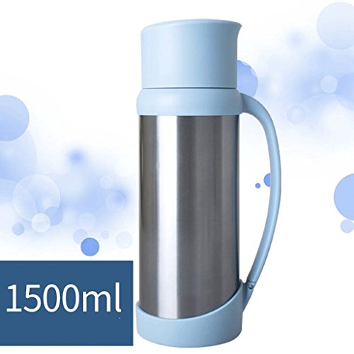 spécifications Accueil Acier Inoxydable Isolation Pot Bouilloire Hôtel Isolation Coupe Voyage En Plein Air Sport Picnic Chaud Chaud Bouteille Grande Capacité 1.5L UOMUN ( Couleur : Bleu )