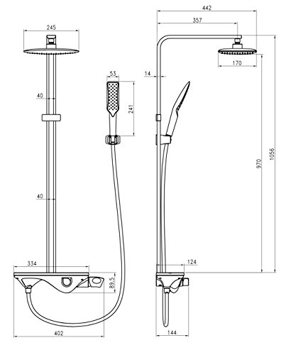 Waterful am350210 Duschsäule mit Regal Seifenschale, Weiß - 4