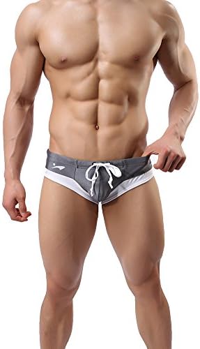 HXDYXGS Swimming Trunks Brief Swimsuit Seamless Swim Underwear Boardshorts For Men (L, Grey)
