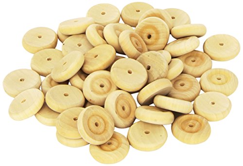 Playbox - Ruedas de Madera - 34 × 10 mm - 50 Piezas - (PBX2470110)