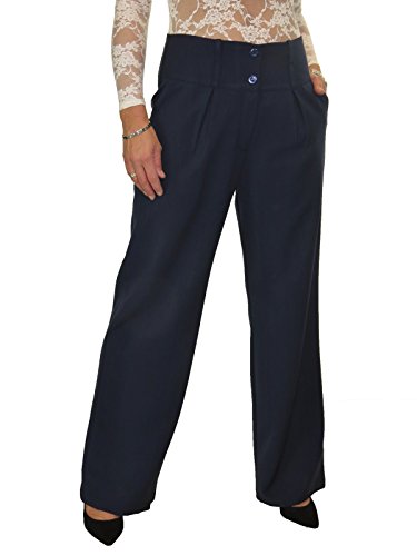Women's Wide Leg Smart Trousers Ladies 