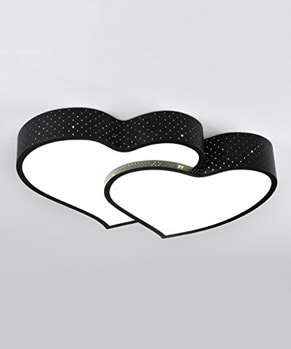 Preisvergleich Produktbild PENGFEI Deckenleuchten Bügeleisen Deckenleuchten Warm und romantisch Hochzeitsraum Schlafzimmer Kinderzimmer Herzförmige Deckenleuchten Segment Dimmen Mit Fernbedienung Augen schützen ( Farbe : Schwarz , größe : 66*10cm )