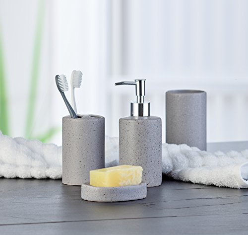Bad-Set Seifenspender Seifenschale Bad Zahnbürstenhalter Zahnputzbecher - 2