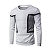 Produktbild Herren Sweatshirt Btruely Herbst Winter Männer Patchwork Pullover Langarm Outwear Jacke (XXL, Weiß)