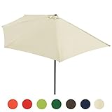 Sonnenschirm Strandschirm Gartenschirm Halbrund mit Kurbel...