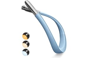 ENCLIZE LED-Leselampe für den Hals, Buchleuchte zum Lesen im Bett, 3 Helligkeitsstufen einstellbar, komfortables Design, Hände frei, langlebig, perfekt zum Basteln, Stricken, Camping, Hellblau, Weltraumgrau