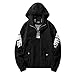 Produktbild Amphia - Lässige Kapuzenjacke für Herren - Männer Frühling Herbst Mode Casual Alphabet Druck mit Kapuze Sport Jacke Mantel