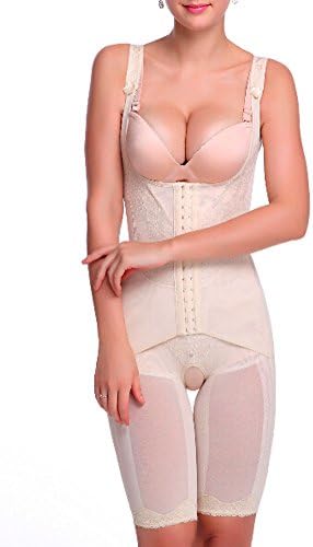 Richera Women Lady Full Body Firm Control Slimming Shaper Waist Cincher Thigh Reducer Bodysuit Shapewear + Richera Keyring(Nude,XXXL)