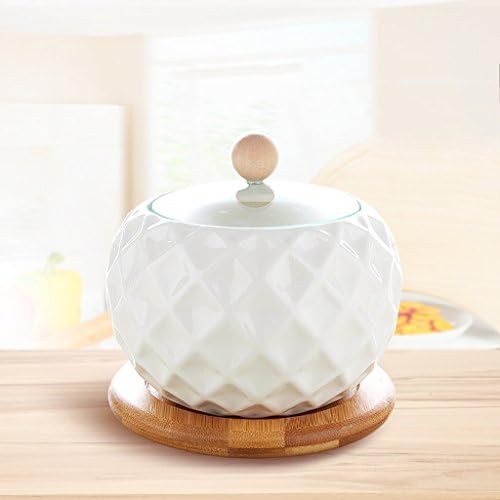 GAODUZI Kitchen Ceramic Seasoning Bottle Set Glass Cover Seasoning Tank Seasoning Box Bottles Single Tank 500g Salt ( Design : D , Size : A )
