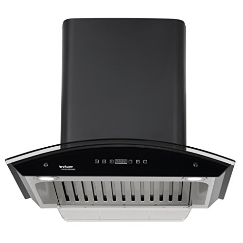Hindware 60cm 1200 m3/hr Auto Clean Chimney (Nevio 60 Black, 1 Baffle Filter, Black)