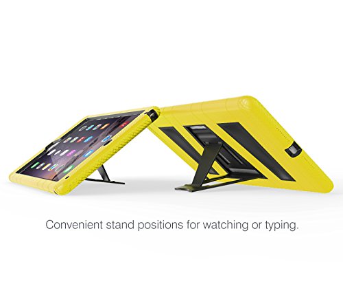 MoKo Hülle für Apple iPad Air 2 – Silikon + Schwarz hartem Polycarbonat Protector mit faltbarer Standplatz-Abdeckungs-Fall Kickstand Tasche Schutzhülle Case für Apple iPad Air 2/iPad 6 9.7 Inch Tablet, Gelb - 5