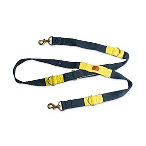 PetWale Hands Free Dog Leash for Running Walking Long Tether Adjustable Multi-Function Traffic Two Dogs Leash (Blue and Yellow, Length: 7.5 feet)
