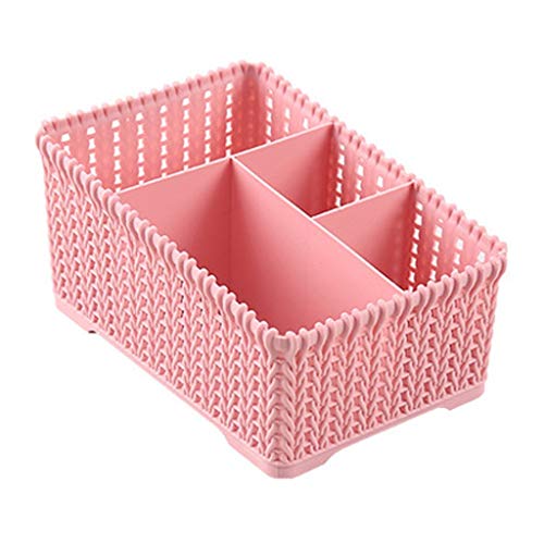 Preisvergleich Produktbild Strahlende Zukunft Kunststoff-Desktop-Aufbewahrungsbox Europäischen Großen Fach Rattan Büro Schutt Aufbewahrungsbox Kosmetik Fernbedienung Rack (Color : A)