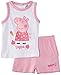 Peppa Pig Baby Girls' Treat Sleeveless Clothing Set, Optic White/Prism Pink, 12 Months