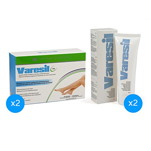 2 Varesil Pills + 2 Varesil Cream: Pastillas y Crema para prevenir y aliviar las varices