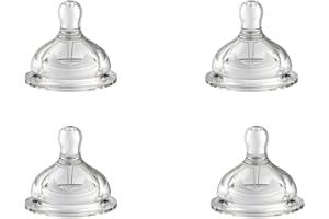 Oberni Teats Size 4, Fast Flow Suitable for 12+ Months Newborn Baby, Breast-Like Soft Silicone Nipples Fits Oberni Wide-Neck Baby Bottles, Pack of 4