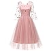 Produktbild  JUSTSELL 1950er Kleider für Damen Herbst,Frauen 50er Vintage Retro Kleider Spitze Patchwork Brautjungfer Hochzei Kleider 3/4 Lange Ärmel Abendkleid Cocktailkleid Aline Swing Kleid