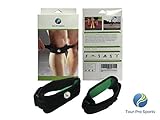Runner's Knee Patella Tendon Knee Strap Support (2-PER PACK) - also for Jumpers Knee & Osgood Schlatter - Medical Grade - EVA pad, Unisex, One Size Fits all - Black - by Tour Pro Sports
