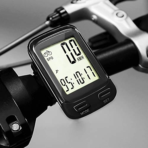SOONGO Compteur Velo sans Fils Compteur Vitesse Velo Imperméable Multifonctionnel Rétroéclairage à Grand écran LCD