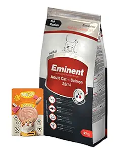 Eminent Cat Adult Salmon 2 kg Adult cat Food Eminent Cat Salmon + Free MOOCHIE (1 Pouch ) Mousse with Salmon