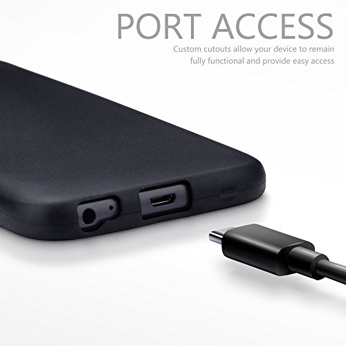 Samsung Galaxy J3 2017  Version J330F  Funda Protectiva de Silicona Gel TPU estrecha - Negro oscuro acabado mate