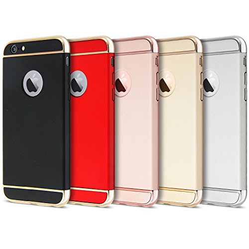 iPhone 6S Case, Rose Gold Slim Fit Matte Hard Case and Screen Protector for iPhone 6S/6 Cover [Rose Gold][4.7