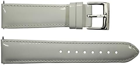 Watch Strap in White Varnish calf - 20 - - buckle in stainless steel - B20058